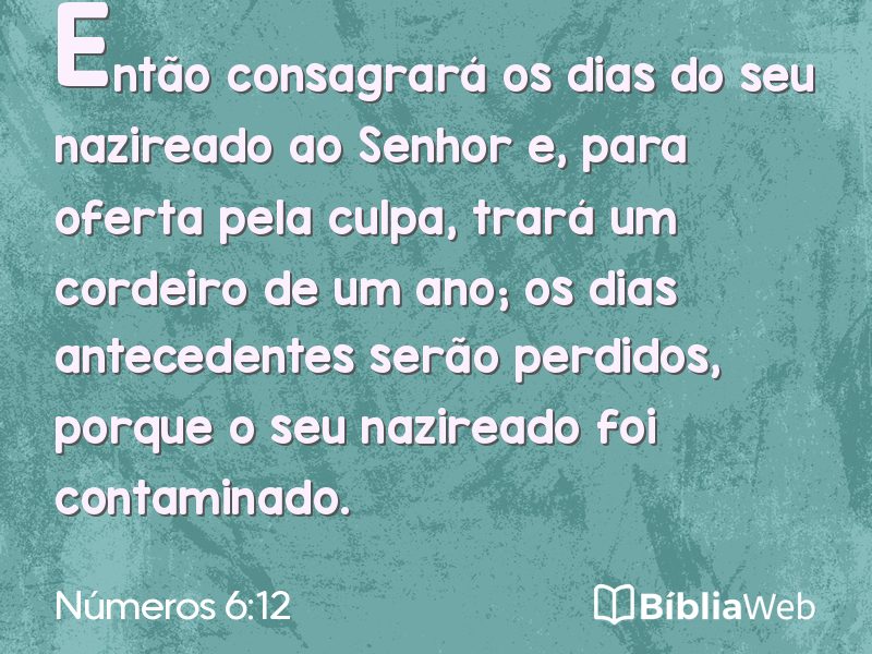 Números 6:12 em imagem para compartilhar