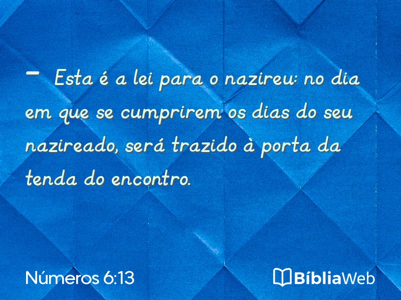 Números 6:13 em imagem para compartilhar