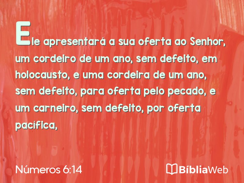 Números 6:14 em imagem para compartilhar
