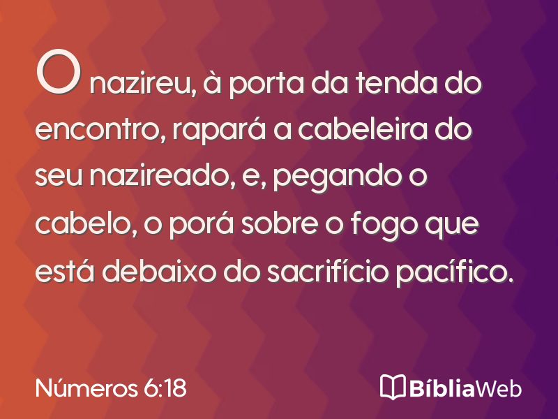 Números 6:18 em imagem para compartilhar