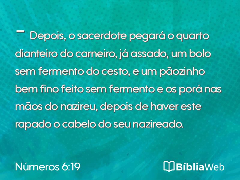 Números 6:19 em imagem para compartilhar