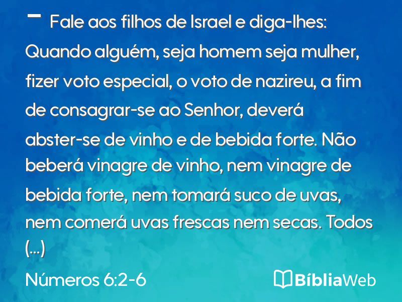 Números 6:2-6 em imagem para compartilhar