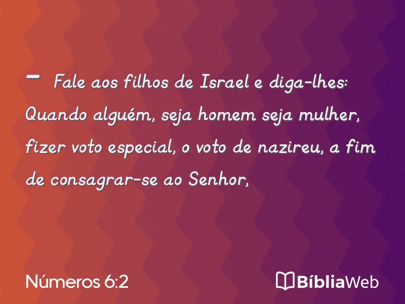 Números 6:2 em imagem para compartilhar