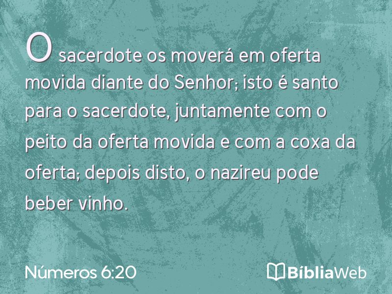 Números 6:20 em imagem para compartilhar