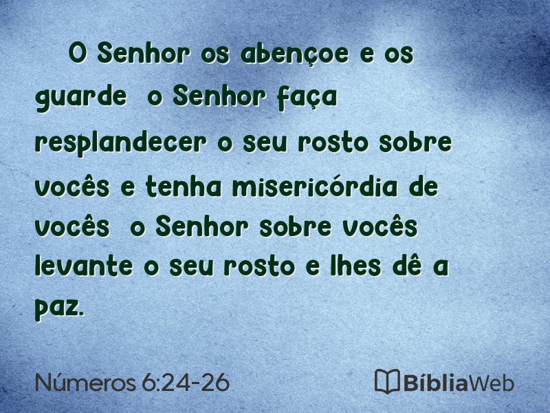 Números 6:24-26 em imagem para compartilhar