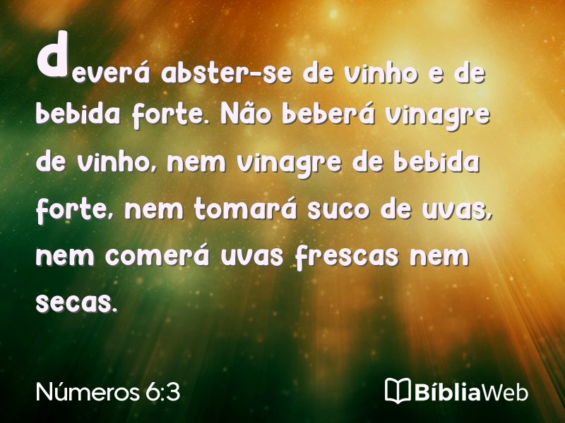 Números 6:3 em imagem para compartilhar
