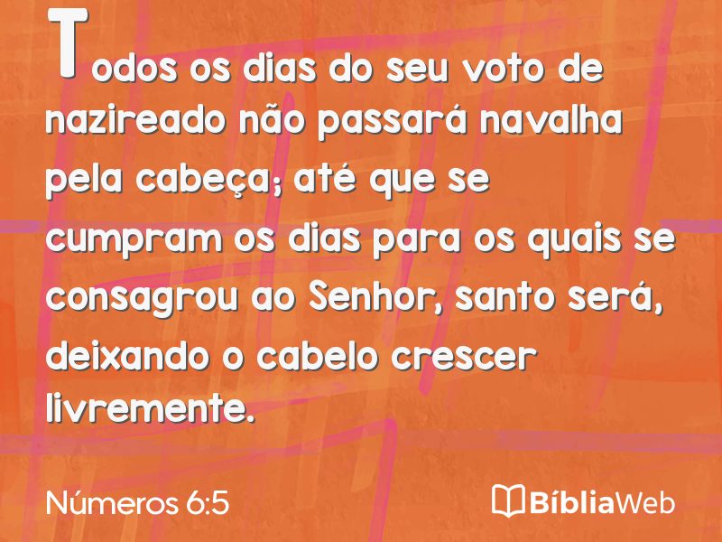 Números 6:5 em imagem para compartilhar