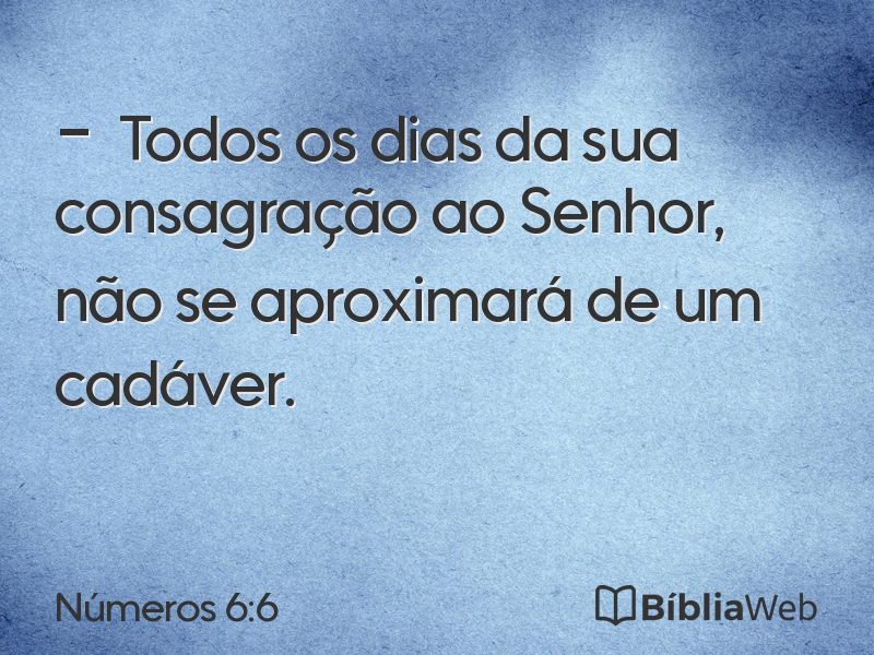 Números 6:6 em imagem para compartilhar