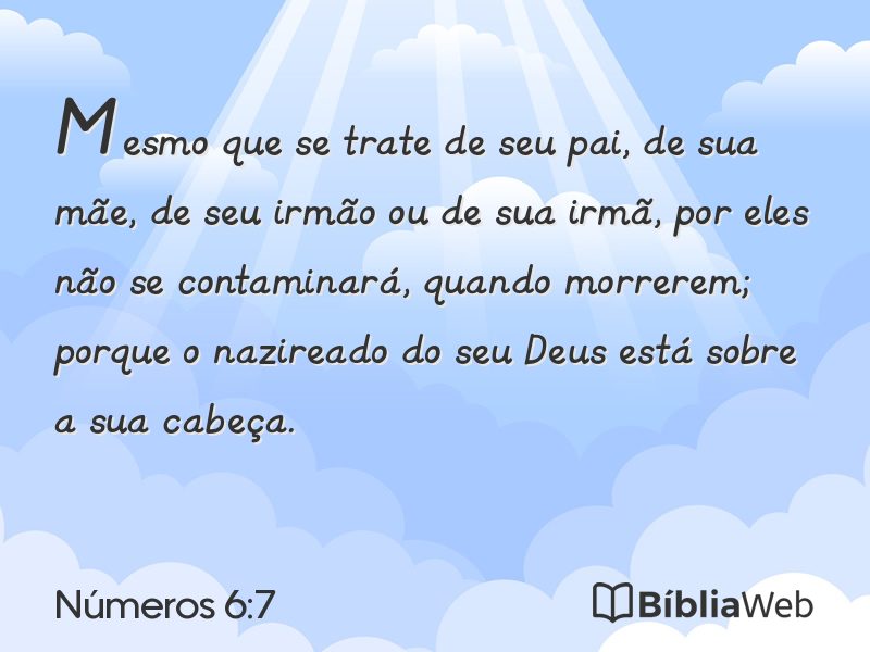 Números 6:7 em imagem para compartilhar