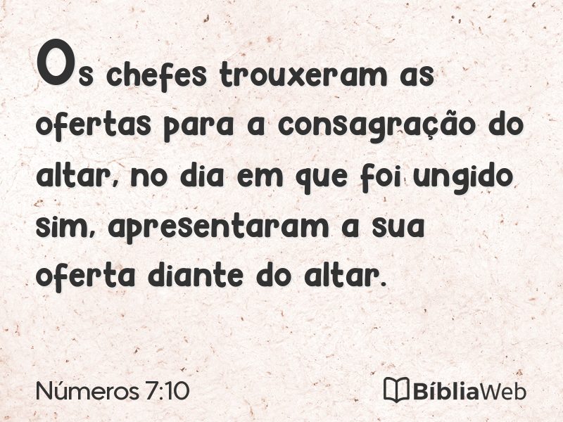 Números 7:10 em imagem para compartilhar