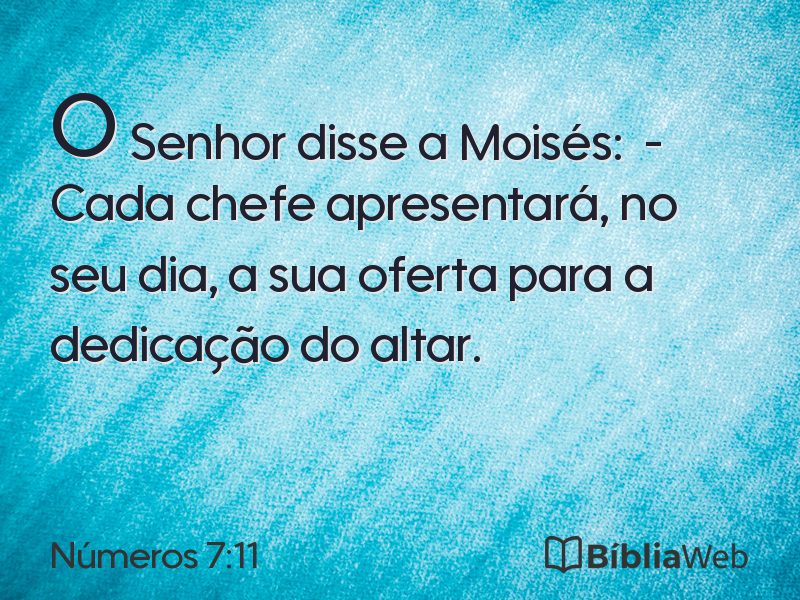 Números 7:11 em imagem para compartilhar