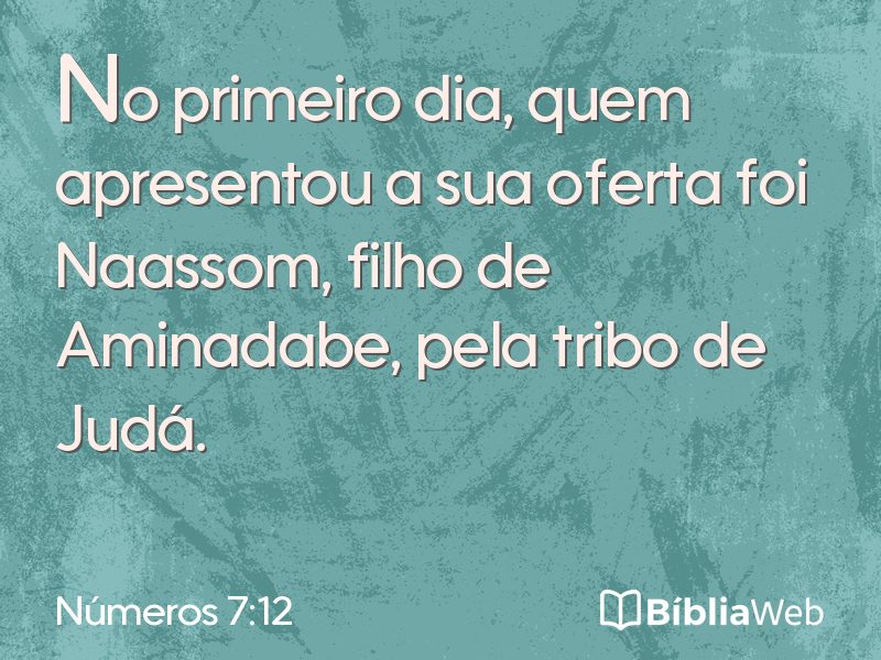Números 7:12 em imagem para compartilhar