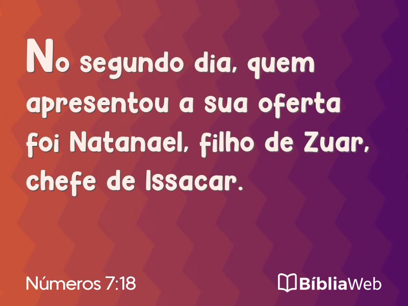 Números 7:18 em imagem para compartilhar