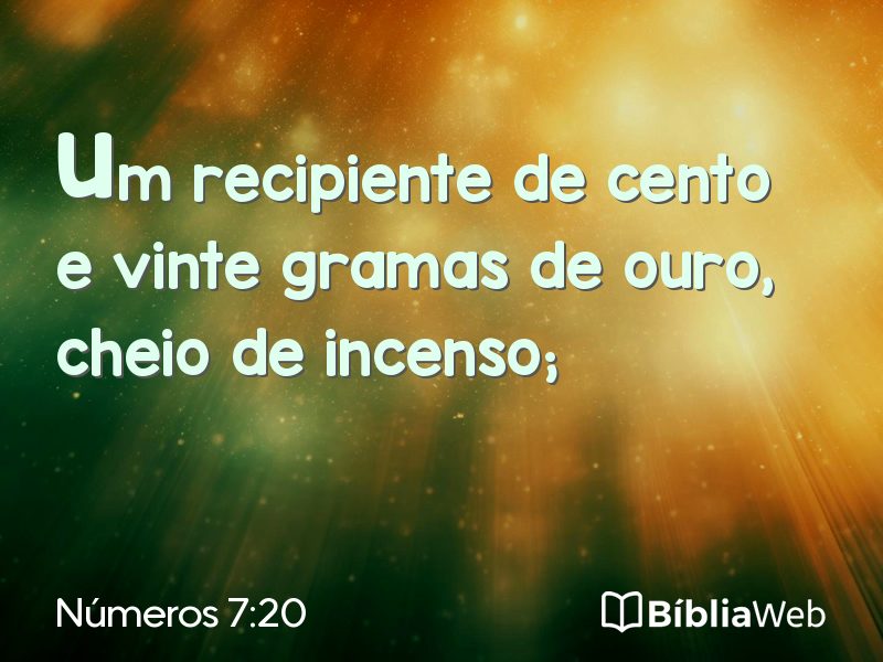 Números 7:20 em imagem para compartilhar