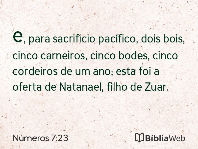 Números 7:23 em imagem para compartilhar