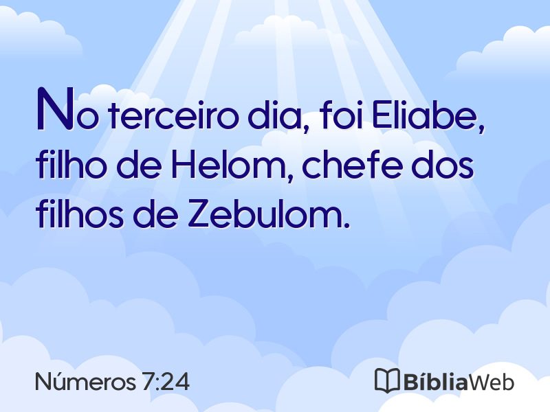Números 7:24 em imagem para compartilhar