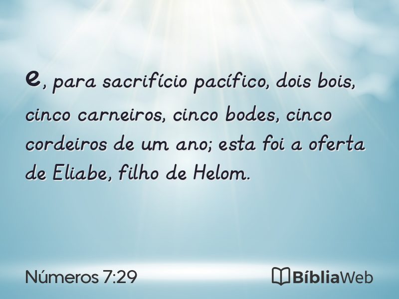 Números 7:29 em imagem para compartilhar