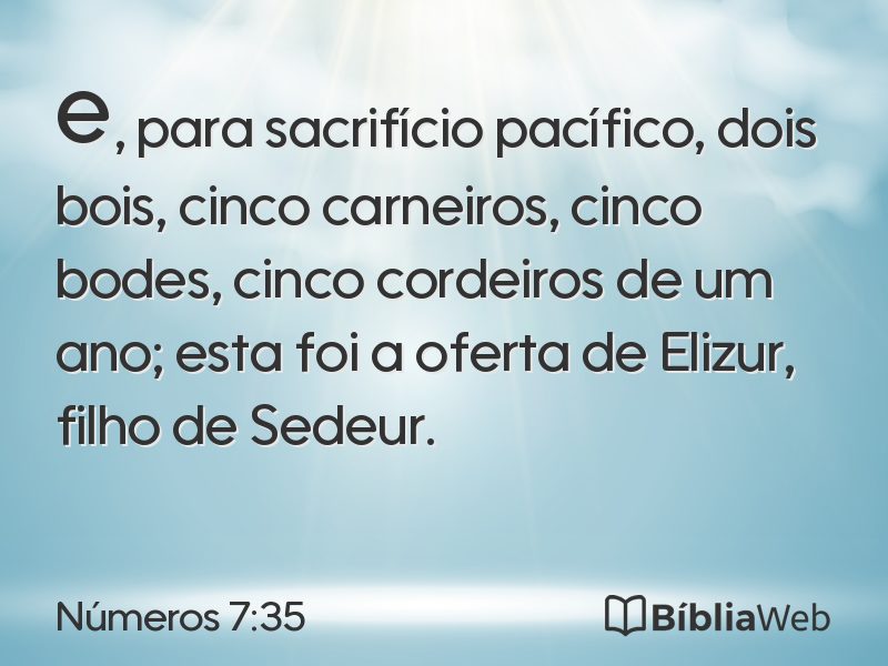 Números 7:35 em imagem para compartilhar