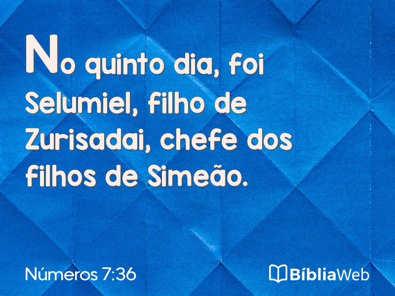 Números 7:36 em imagem para compartilhar
