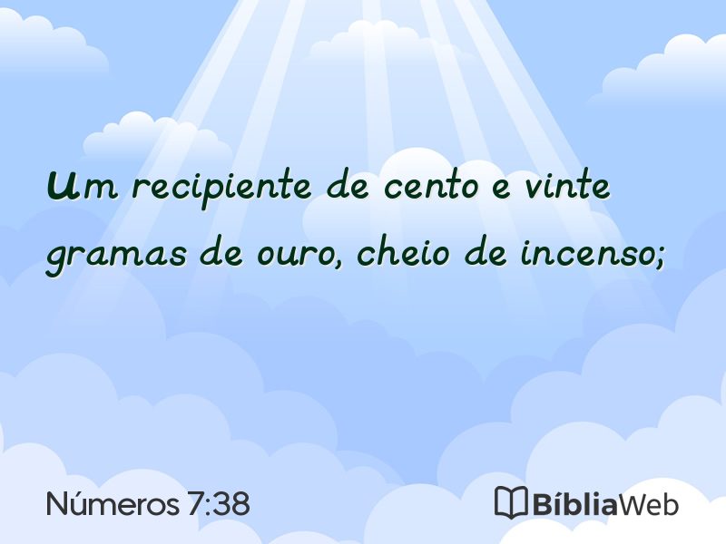 Números 7:38 em imagem para compartilhar