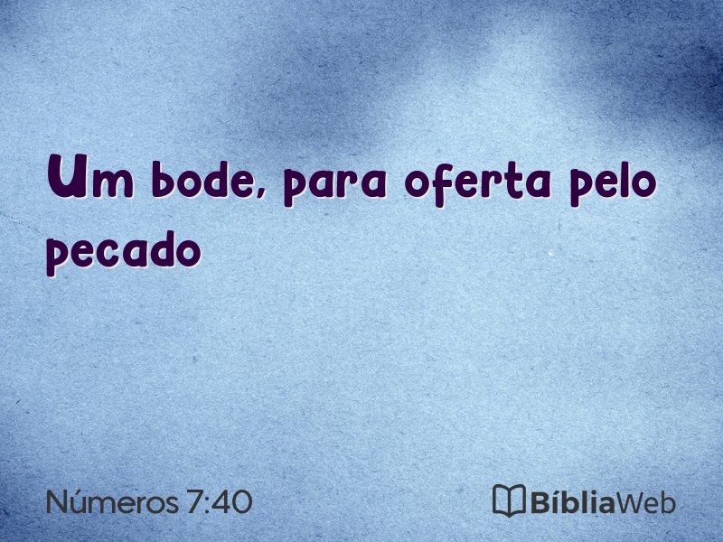 Números 7:40 em imagem para compartilhar