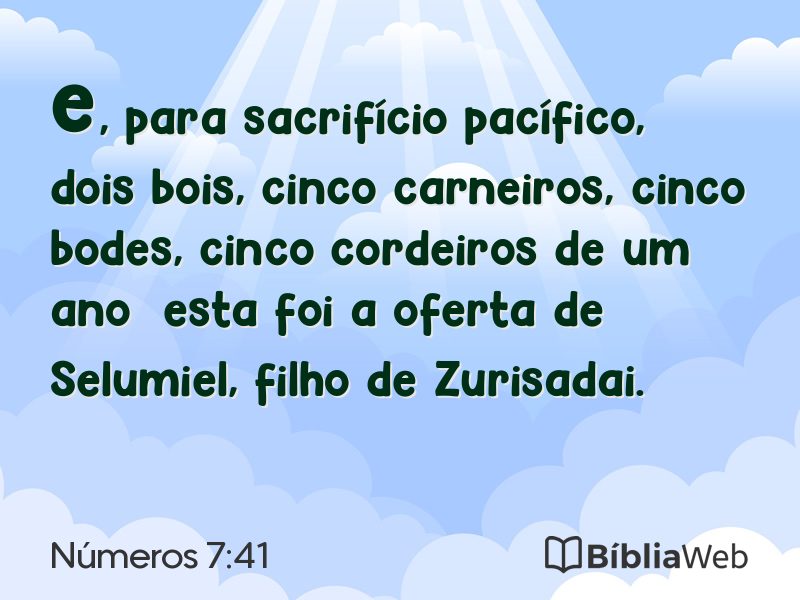 Números 7:41 em imagem para compartilhar