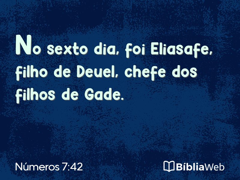 Números 7:42 em imagem para compartilhar