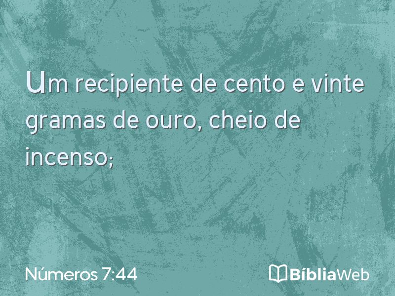 Números 7:44 em imagem para compartilhar