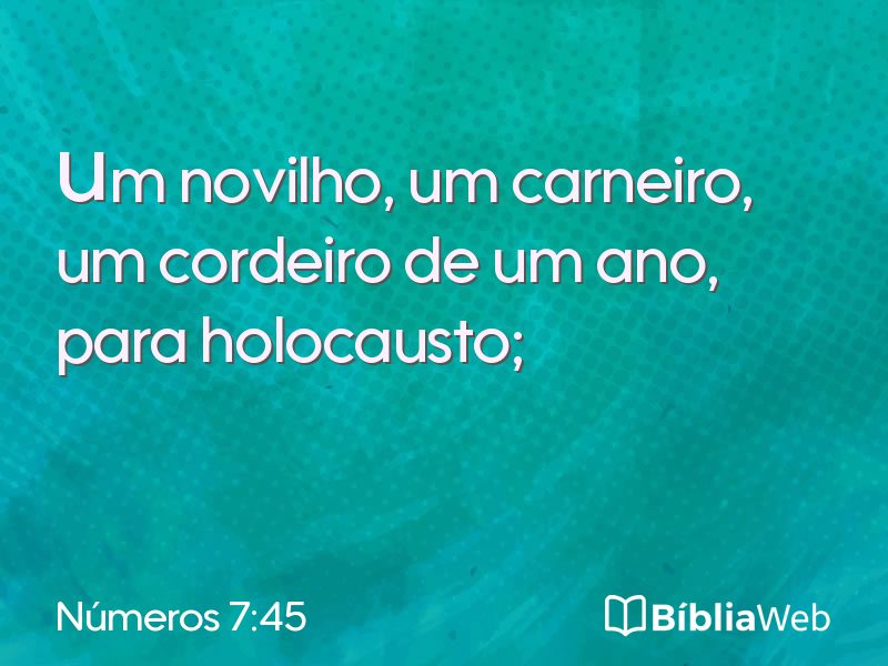 Números 7:45 em imagem para compartilhar