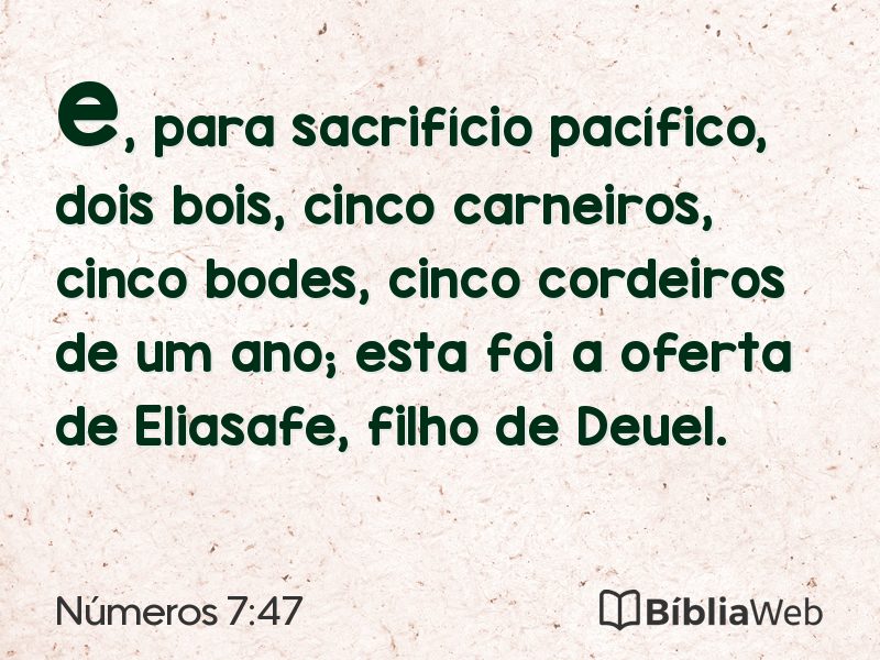 Números 7:47 em imagem para compartilhar