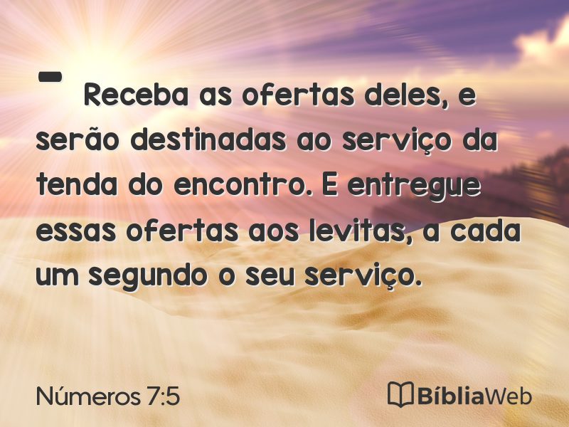 Números 7:5 em imagem para compartilhar
