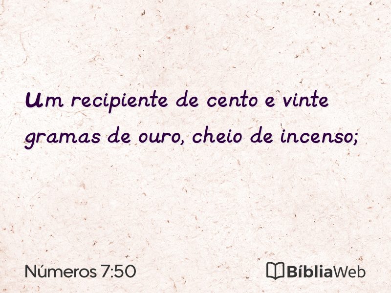 Números 7:50 em imagem para compartilhar