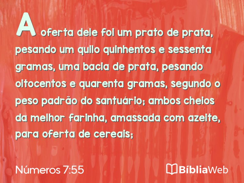 Números 7:55 em imagem para compartilhar