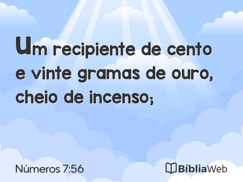 Números 7:56 em imagem para compartilhar