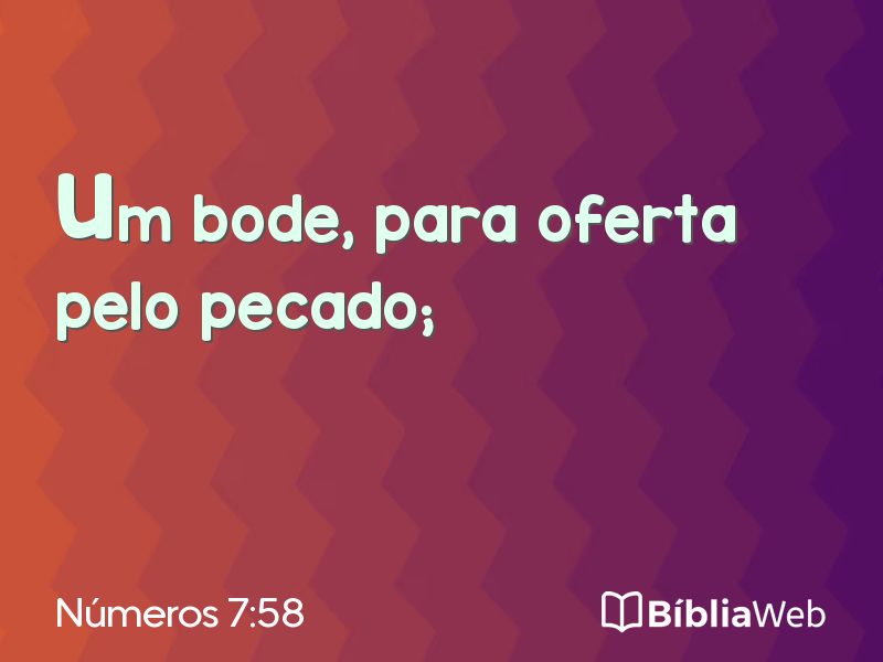 Números 7:58 em imagem para compartilhar