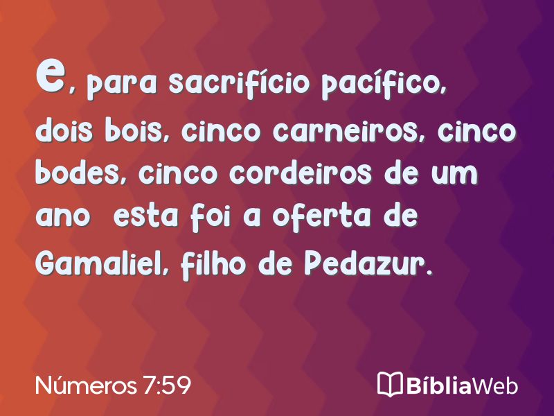 Números 7:59 em imagem para compartilhar