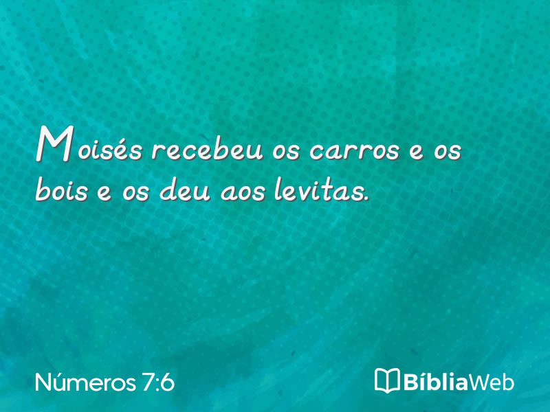 Números 7:6 em imagem para compartilhar
