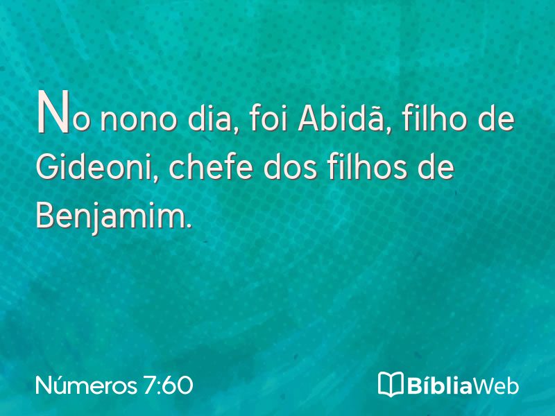 Números 7:60 em imagem para compartilhar