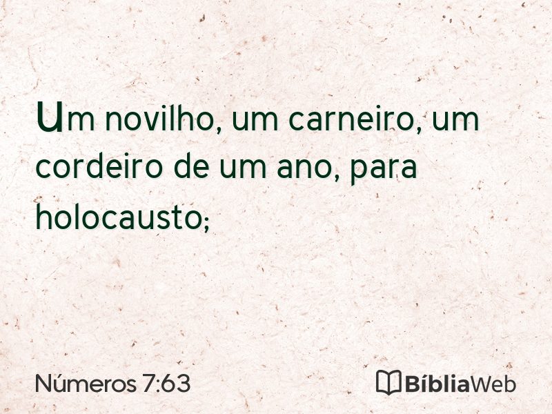 Números 7:63 em imagem para compartilhar