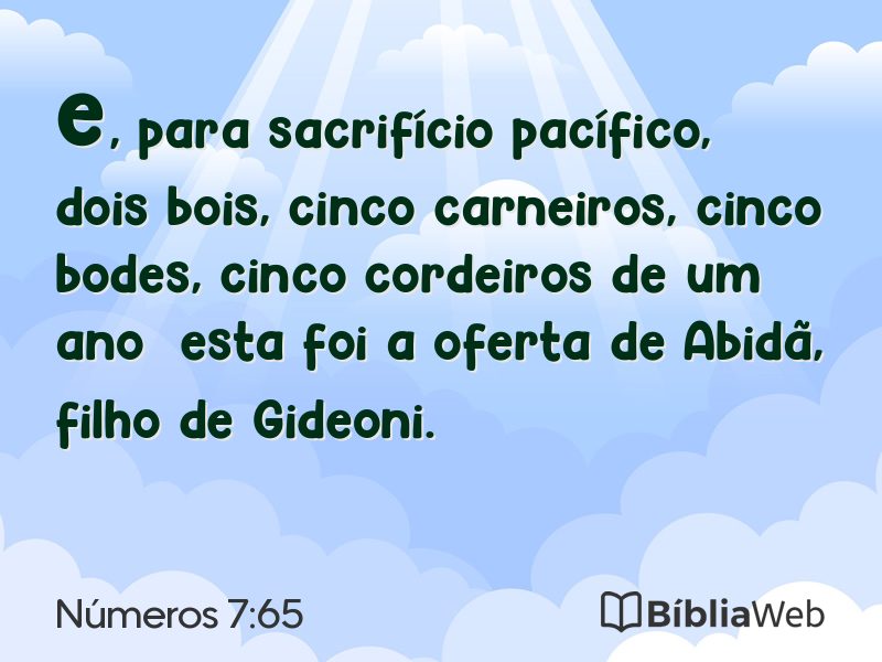Números 7:65 em imagem para compartilhar