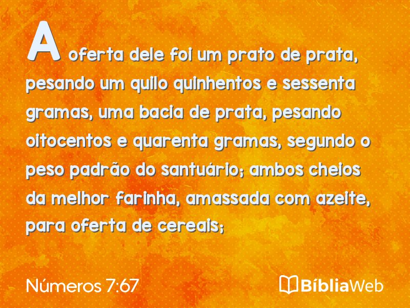 Números 7:67 em imagem para compartilhar