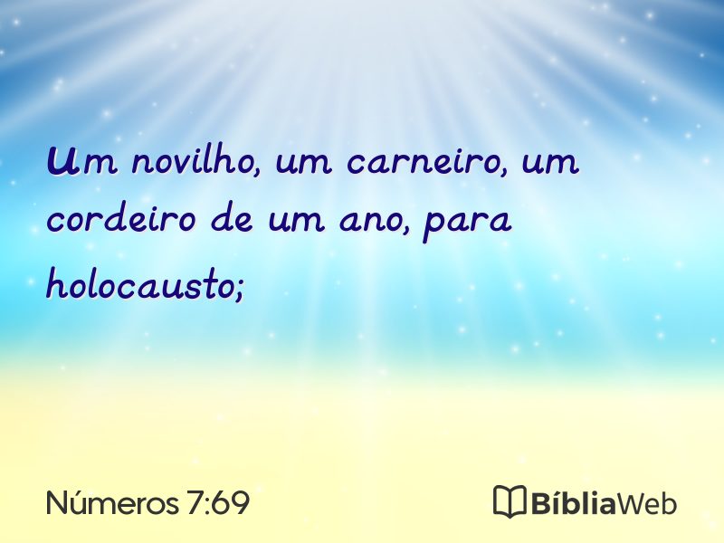 Números 7:69 em imagem para compartilhar