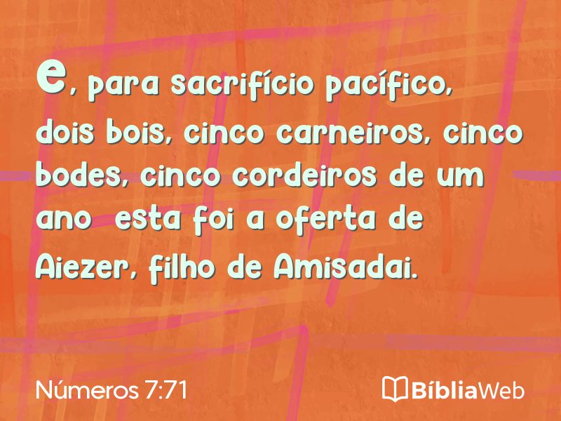 Números 7:71 em imagem para compartilhar
