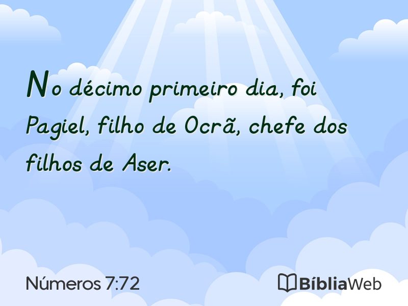 Números 7:72 em imagem para compartilhar