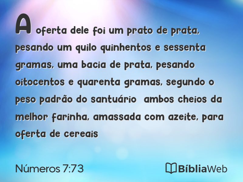 Números 7:73 em imagem para compartilhar