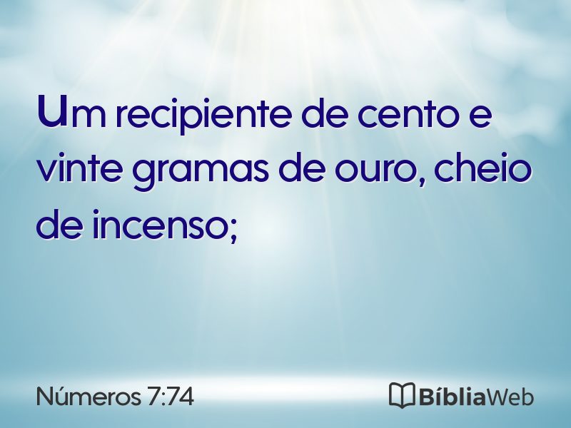 Números 7:74 em imagem para compartilhar