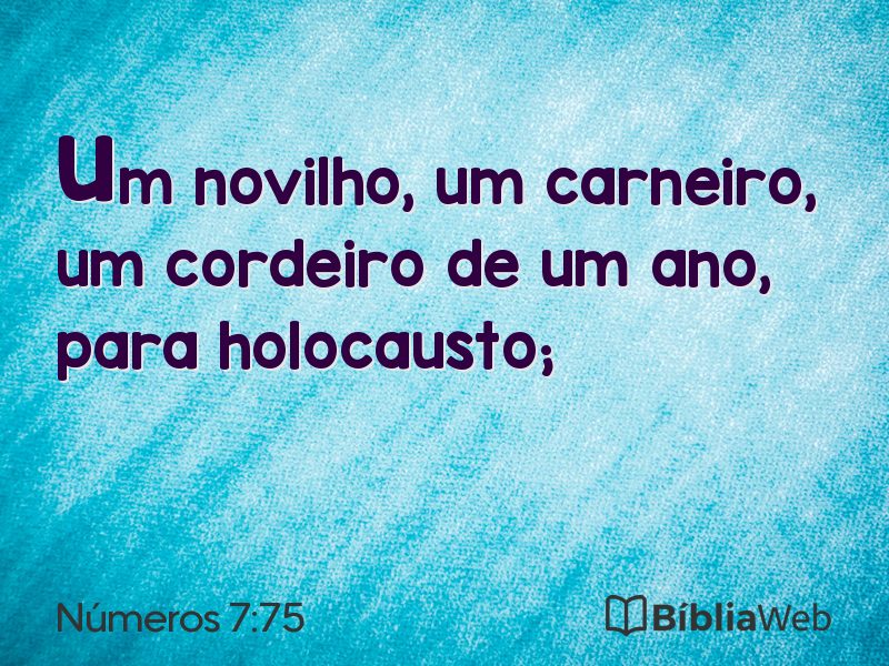 Números 7:75 em imagem para compartilhar