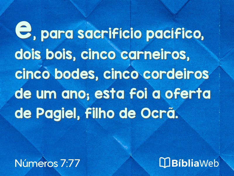 Números 7:77 em imagem para compartilhar