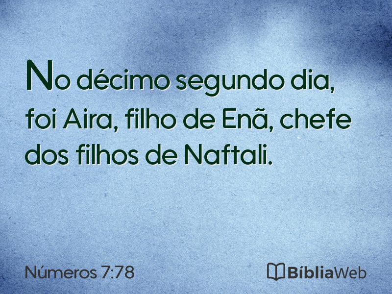 Números 7:78 em imagem para compartilhar