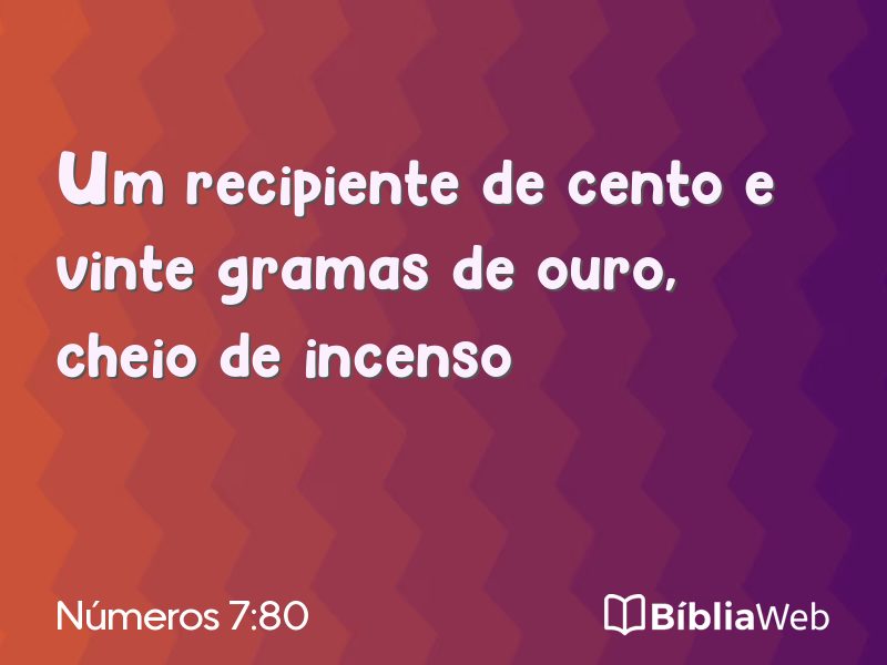 Números 7:80 em imagem para compartilhar